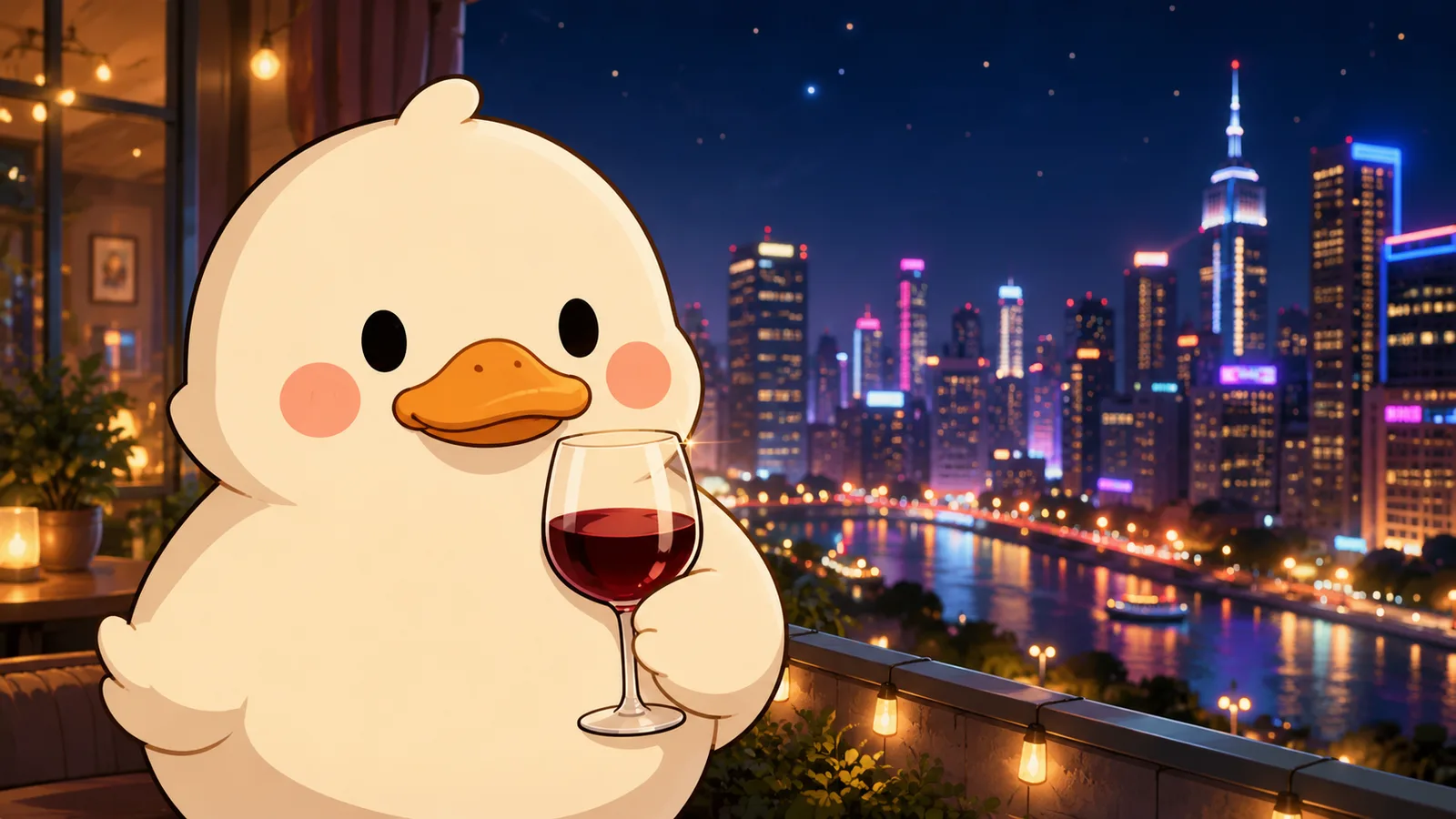 Pro Duck City — night skyline